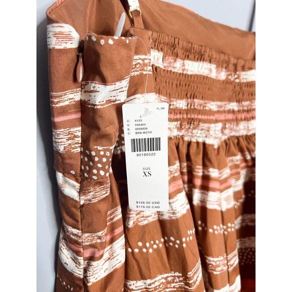 NWT Anthropologie Hutch Bandeau Romper Size XS Brown Motif Stripe - Picture 8 of 10